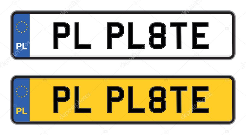 Poland number plate