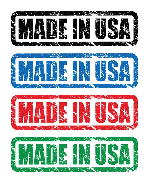 Rouge fabriqué dans le timbre des Etats-Unis — Image vectorielle