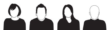 A set of four people silhouettes
