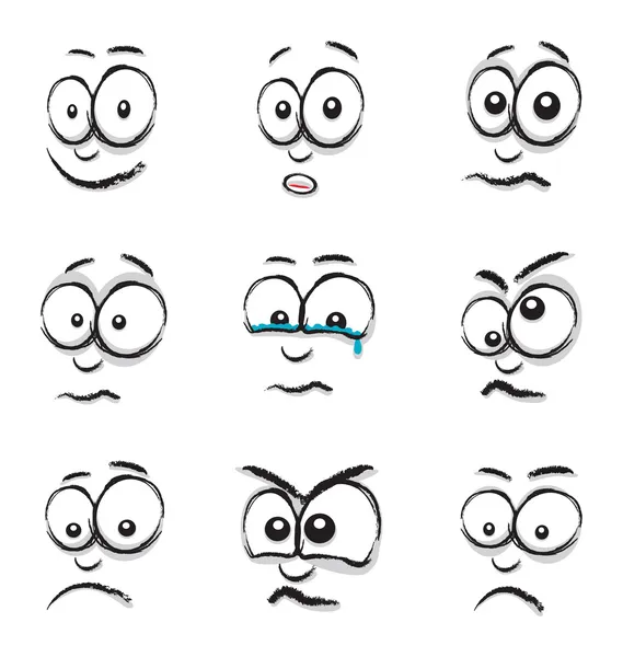 Cartoon face group — Stock Vector