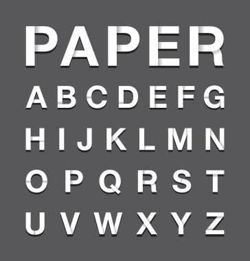Kağıt alfabe metin