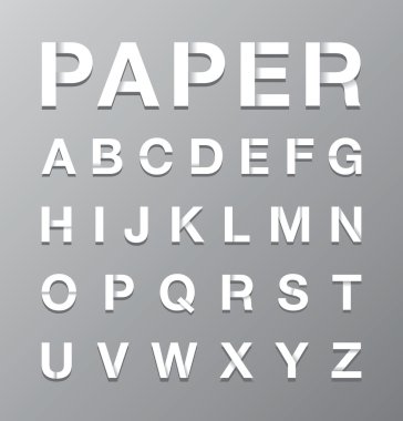 Kağıt alfabe metin