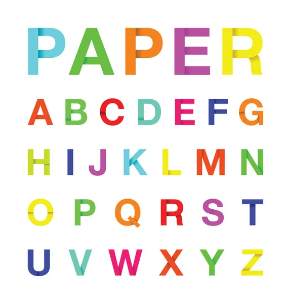 Paper alphabet text — Stock Vector