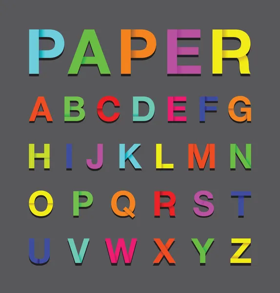 Papier-Alphabet-Text — Stockvektor