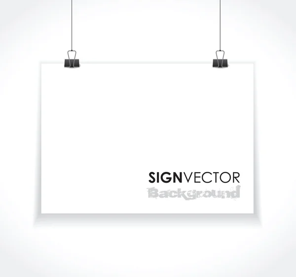 Hanging paper sign — Stock Vector