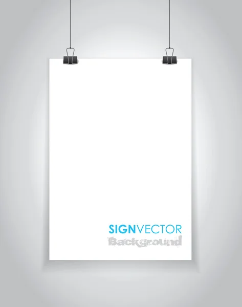 Hanging paper sign — Stock Vector