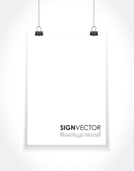 Hanging paper sign — Stock Vector