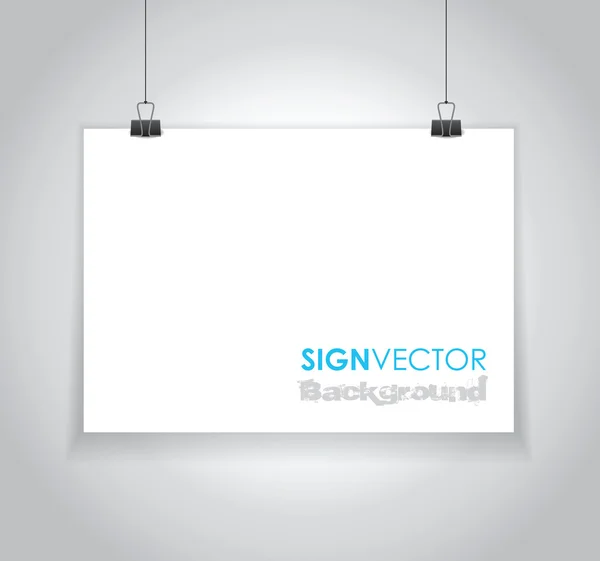 Hanging paper sign — Stock Vector