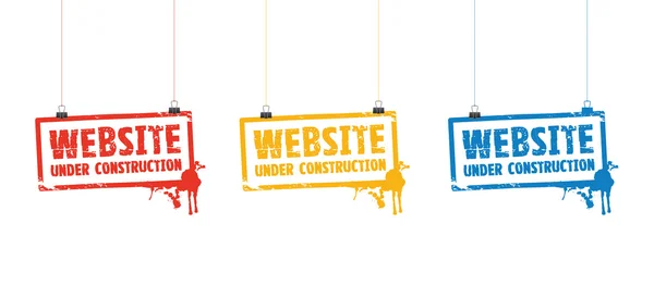 工事標識の下のウェブサイト — ストックベクタ