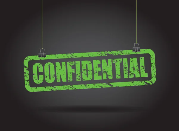 Confidential hanging sign — Stock Vector