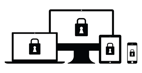 Tecnologia bloqueada — Vetor de Stock