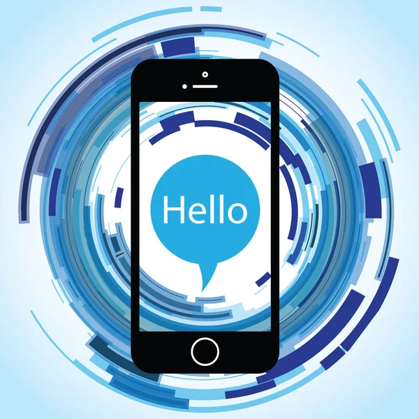 Saying hello from a mobile — Stock Vector