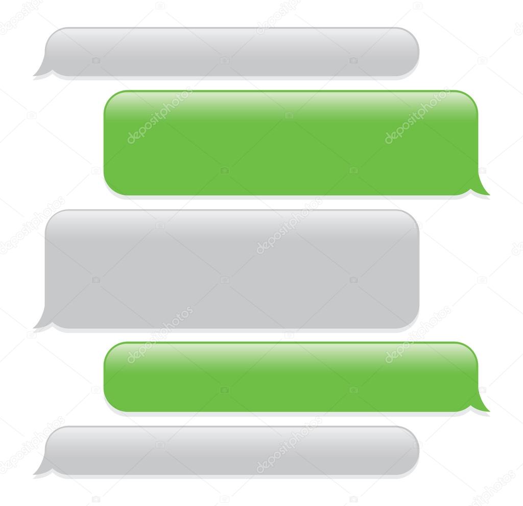 A green mobile phone text messaging screen
