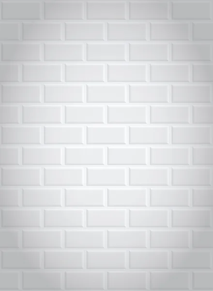 Senza soluzione di continuità un muro di mattoni bianchi con ombreggiatura negli angoli — Vettoriale Stock