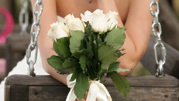 Białe róże — Wideo stockowe