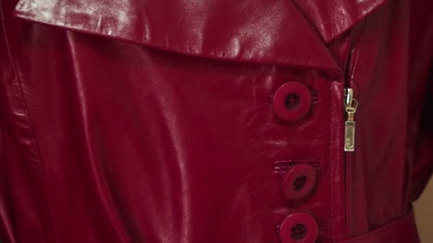 Rote Lederjacke — Stockvideo