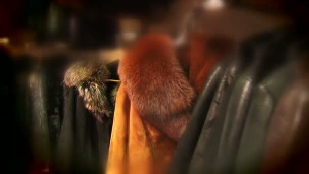 Fur clothes — Stok video