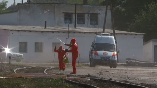 Chemikalienkatastrophe bei der Bahn — Stockvideo