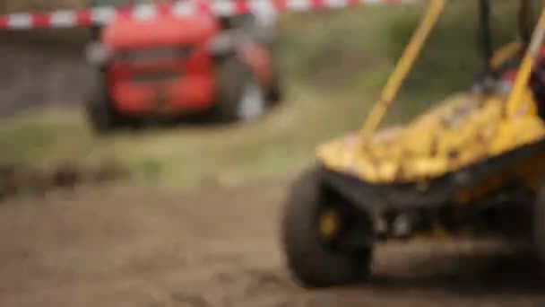 SIMFEROPOL, UKRAINE - JULY 2: Mini buggies participate in the First Cup of Crimea "Prohvat Derby" (extreme auto derby), July 2, 2010, Simferopol, Crimea, Ukraine. — Stock Video