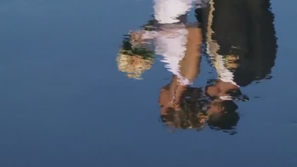 Two Newlyweds Are Reflected — Stock Video