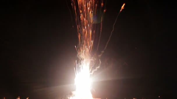 Belos fogos de artifício acendendo o céu no dia 4 de julho . — Vídeo de Stock