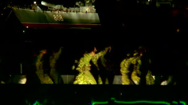 Soldiers perfomance on a day of navy forces — Stock Video