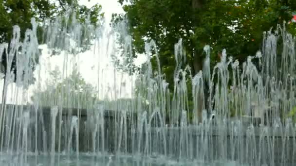 Architektura z pięknym ogrodem. fontanny — Wideo stockowe