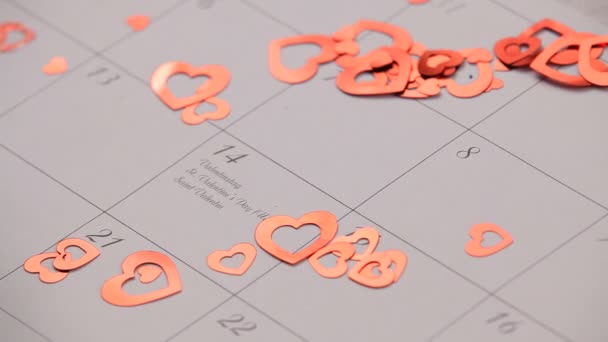 Clear hearts to reveal valentines day. — Stock Video