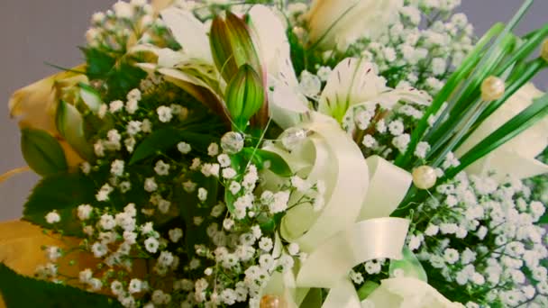 In cornice bouquet da sposa . — Video Stock