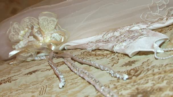 Accessoires de mariage de mariée. — Video