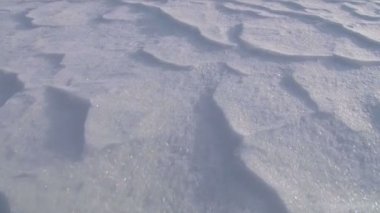 güneşli bir günde kar dalgalar. yakın çekim. kar dalgalar.