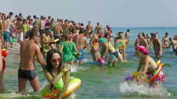 Kazantip festival. Summer fun at Kazantip. — Stock Video