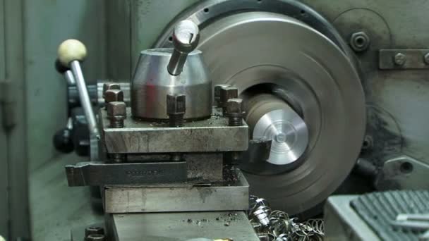 Technician working with turning machine. Technician at work. — Stock Video