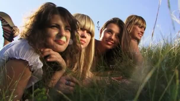 Mujeres en el campo . — Vídeo de stock