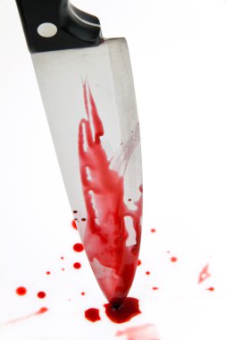 Knife with blood. crime. a murder weapon. clipart