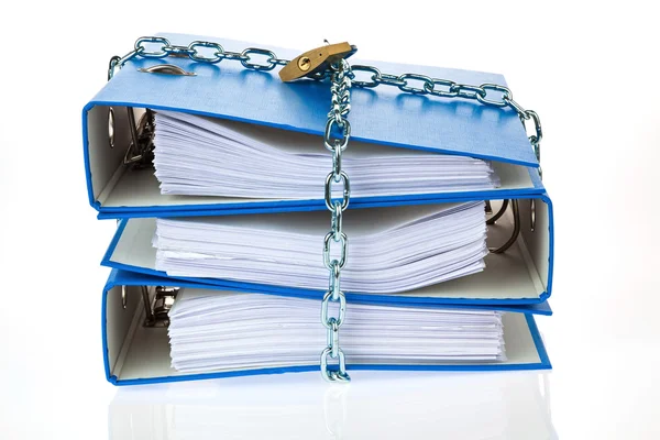 File folders locked with chain — Stock Photo, Image