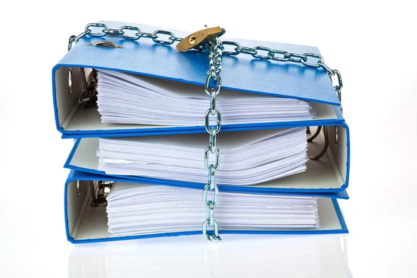 File folders locked with chain Stock Image