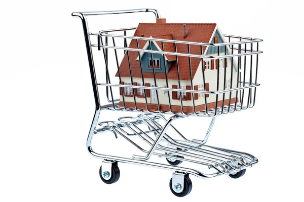 House in cart — Stock Photo, Image