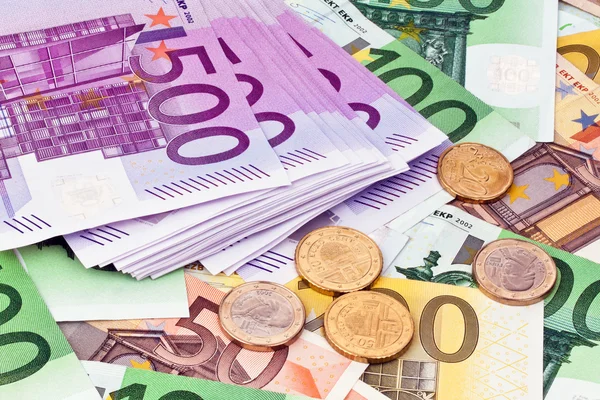 Many euro banknotes — Stock Photo, Image