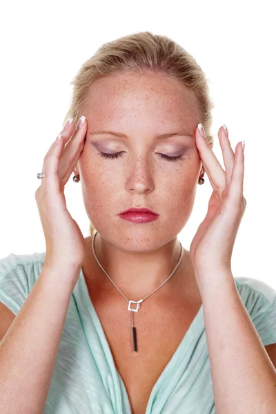 Vrouw doen acupressuur — Stockfoto