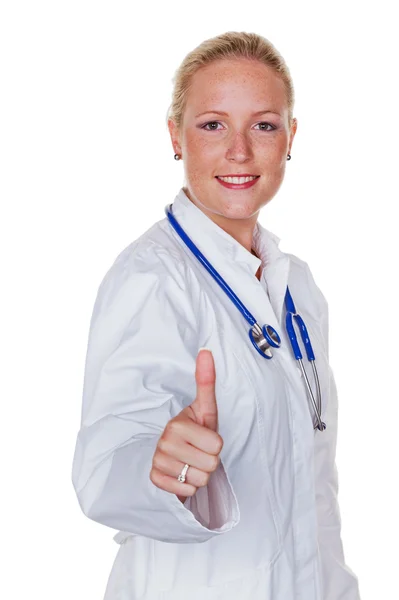 Sztetoszkópos női orvos — Stock Fotó