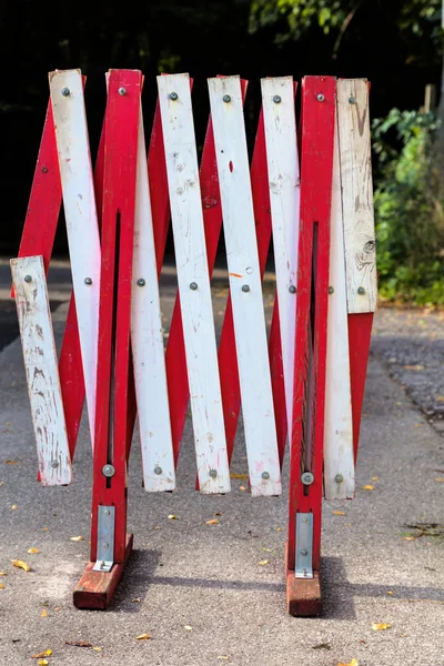 Barriers on a construction site, road, street, strassenverk — Stock Photo, Image