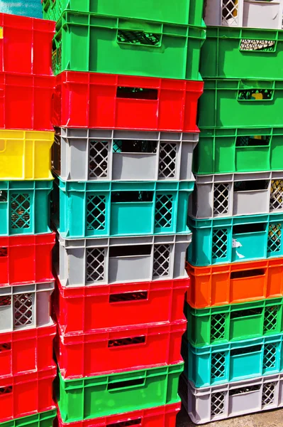 Plastic crates — Stock Photo, Image