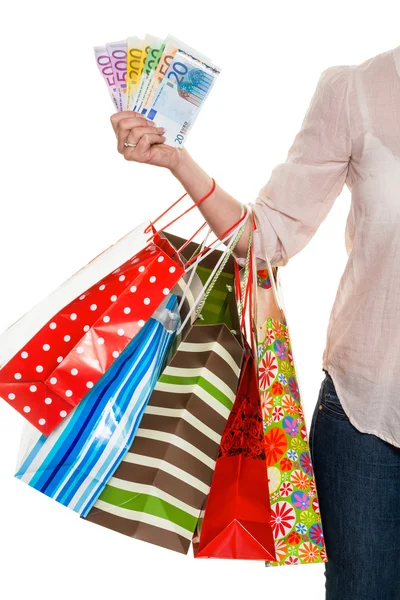 Mulher com sacos de compras — Fotografia de Stock