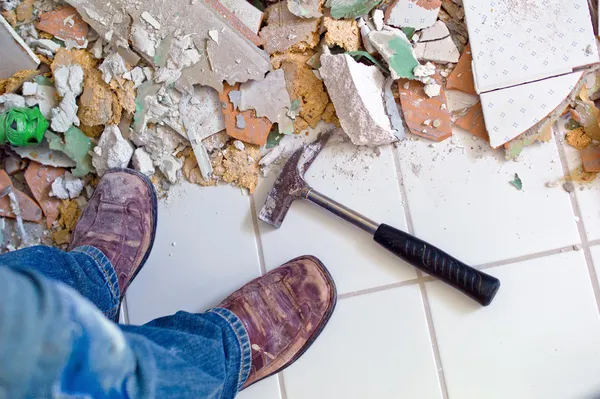 Renoveren en renoveren van de badkamer — Stockfoto