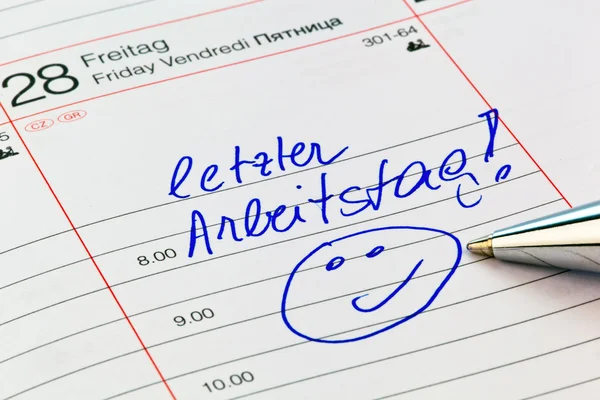 Letzter Arbeitstag. Rente und Rente — Stockfoto