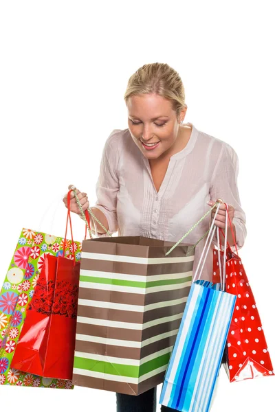 Mujer con bolsas de compras — Foto de Stock