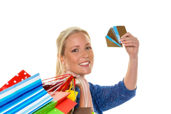 Mujer con bolsas de compras —  Fotos de Stock