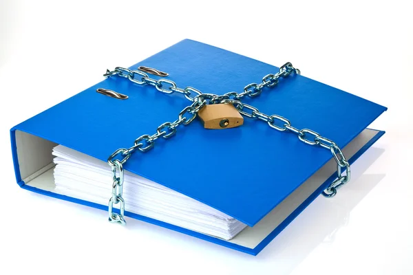 File folders locked with chain — Stock Photo, Image