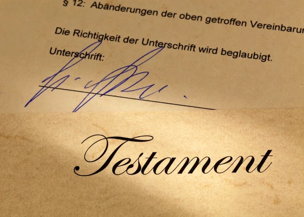 Testament in Duits — Stockfoto